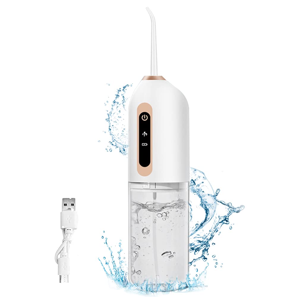 HANNEA Cordless Dental Flosser for Teeth with 200ml Tank featuring 3 Modes & 360° Jet Tip | USB Rechargeable IP44 Waterproof Design
