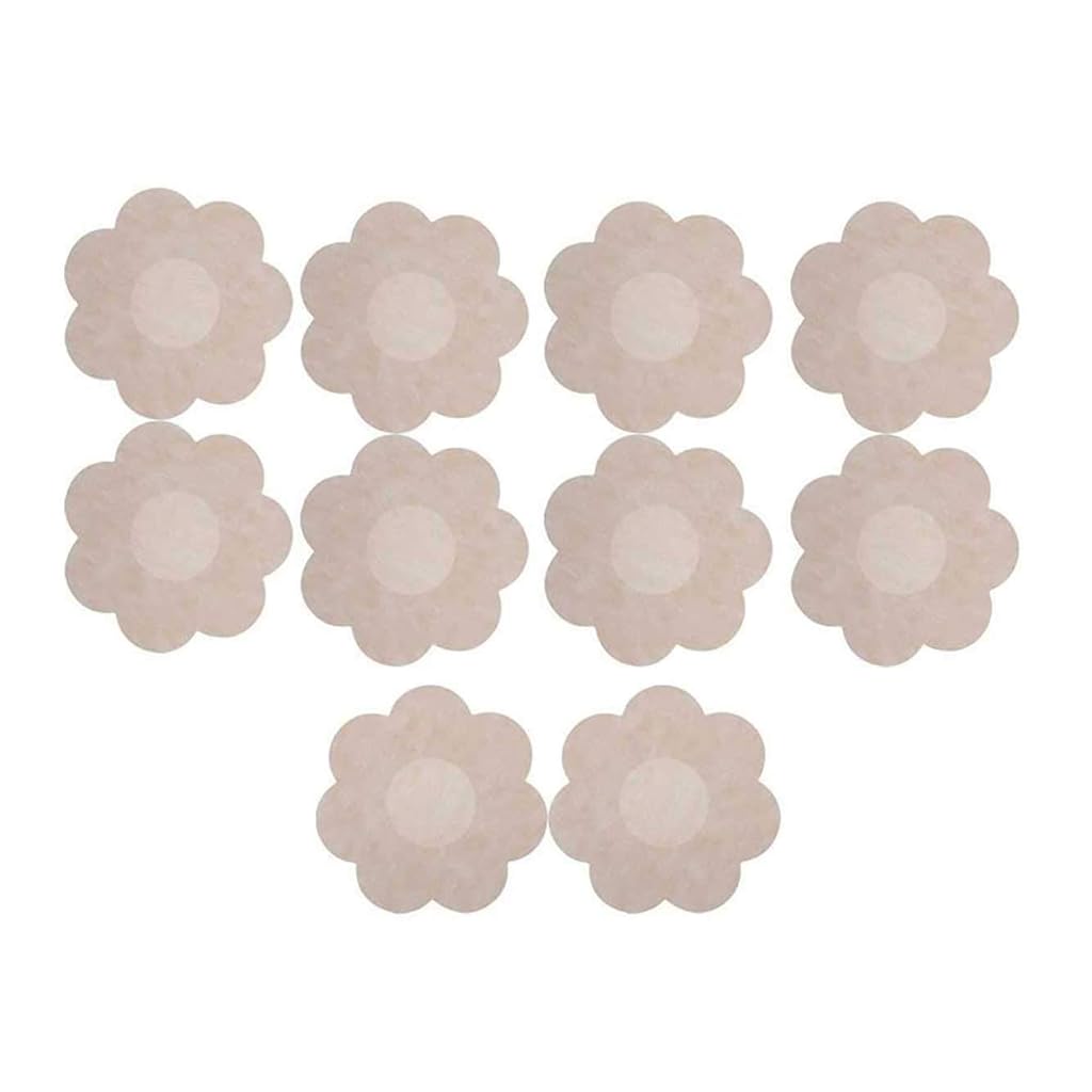 PALAY House of Quirk Women's Self Adhesive Nipple Breast Covers Sexy Breast Pasties Adhesive Bra Disposable (Beige)