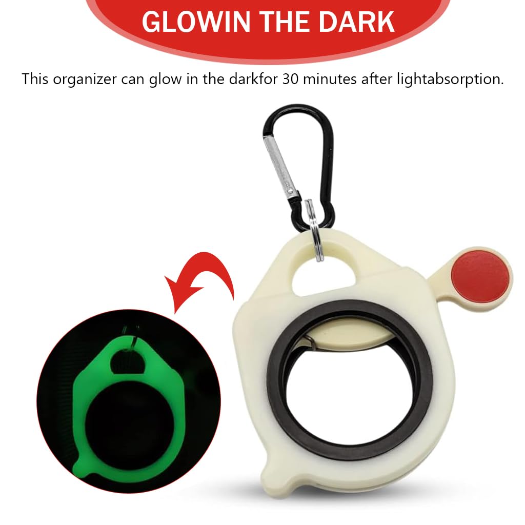 Serplex Zip Ties Organizer with Carabiner for Cable Management featuring Glow in the Dark Clip