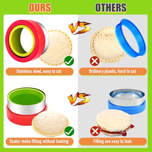 HASTHIP® 66PCS Kid Sandwich Cutter and Sealer Set with Cute Vegetable Molds Cartoon Fruit Fork DIY Homemade Bread Maker Shapes for Kids with Cleaning Brush