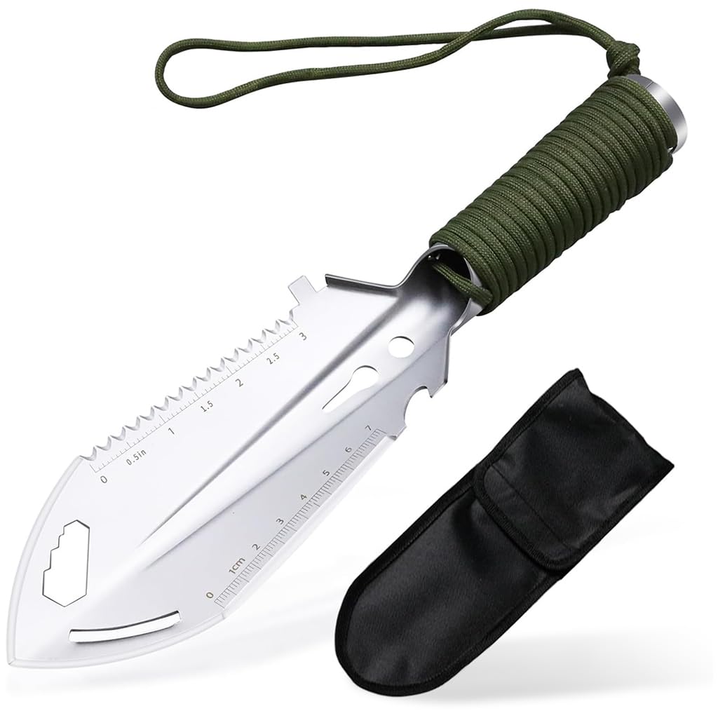 HASTHIP Gardening Shovel for Outdoor & Camping Use with 9 in 1 Tools and Ergonomic Handle | Stainless Steel Multi Tool