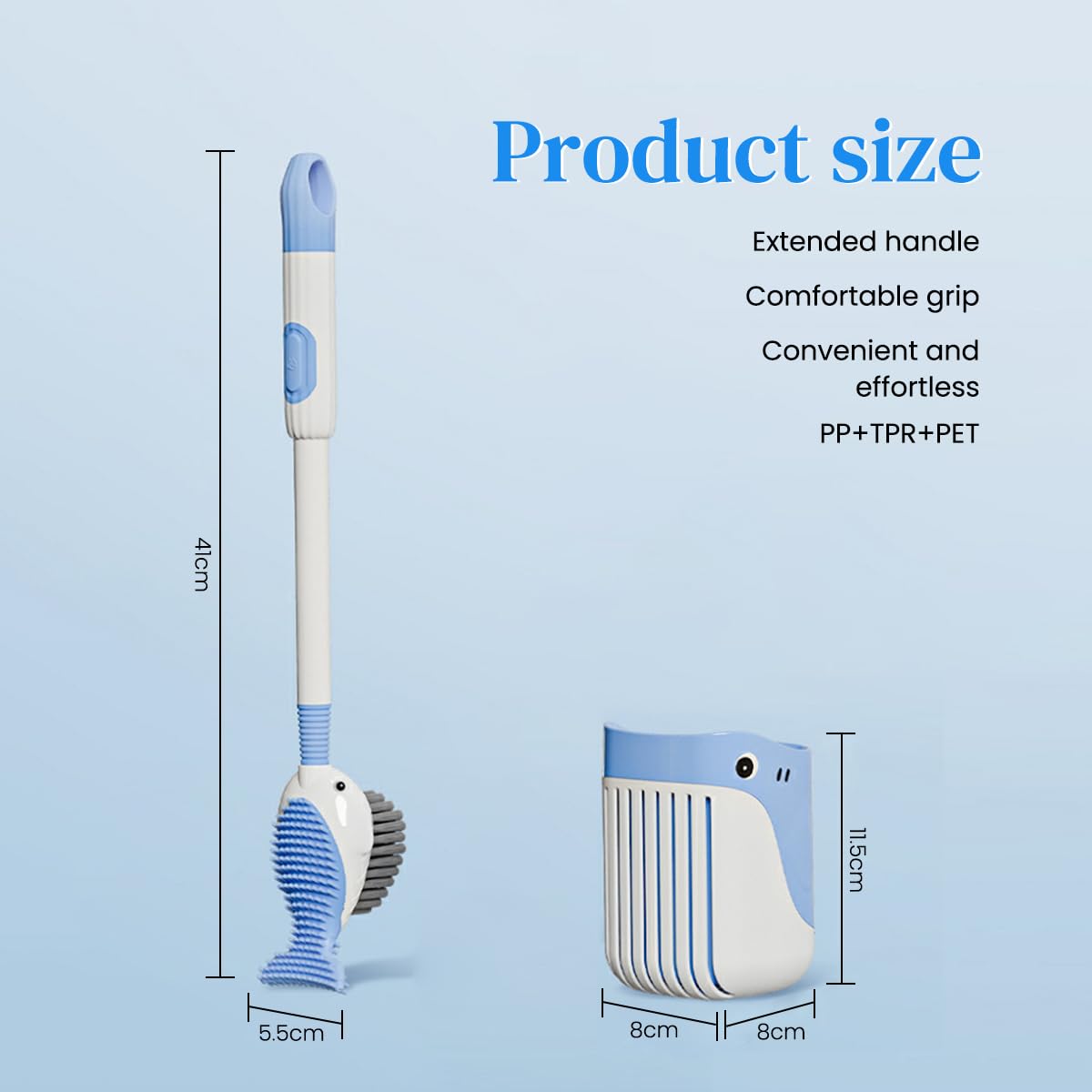 HASTHIP Bathroom Toilet Brush with Drip Storage Holder featuring Hard Nylon Bristles and Long Handle | Creative Red Cherry Design