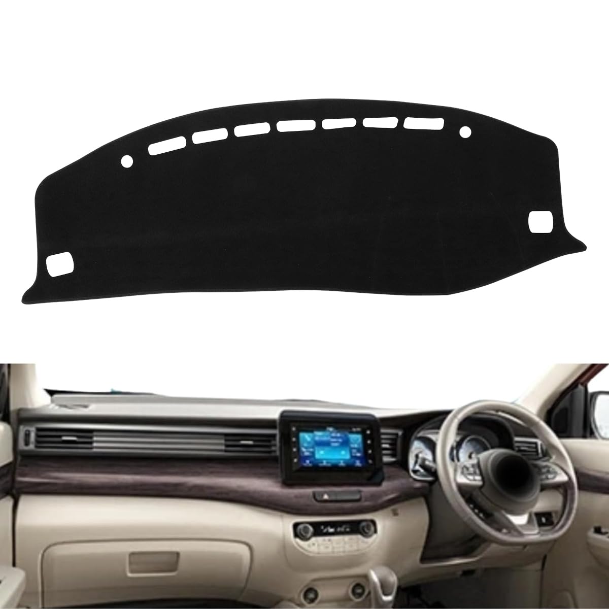 STHIRA Compatible Ertiga 2019–2024 Dashboard Protector with Silicone UV Shield | 2PCS Anti Slip Cover