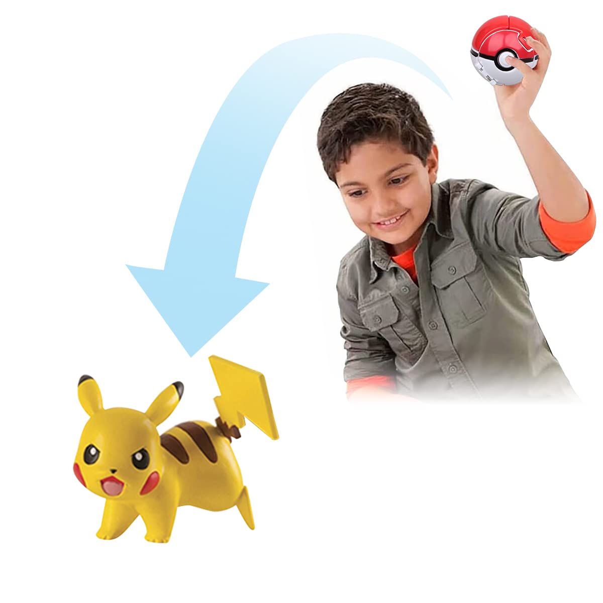 PATPAT Pokemon Toy Figures for Kids with Auto Open Ball 8x7x6cm in ABS and PVC | Desk Decor Gift