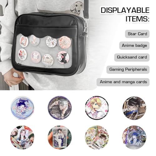 PALAY Kawaii Crossbody Bag, Cute DIY Messenger Shoulder Bag for Anime Display, Multi-Purpose Cute Purse for Girls Pu Waterproof Phone Pouch Coin Bag