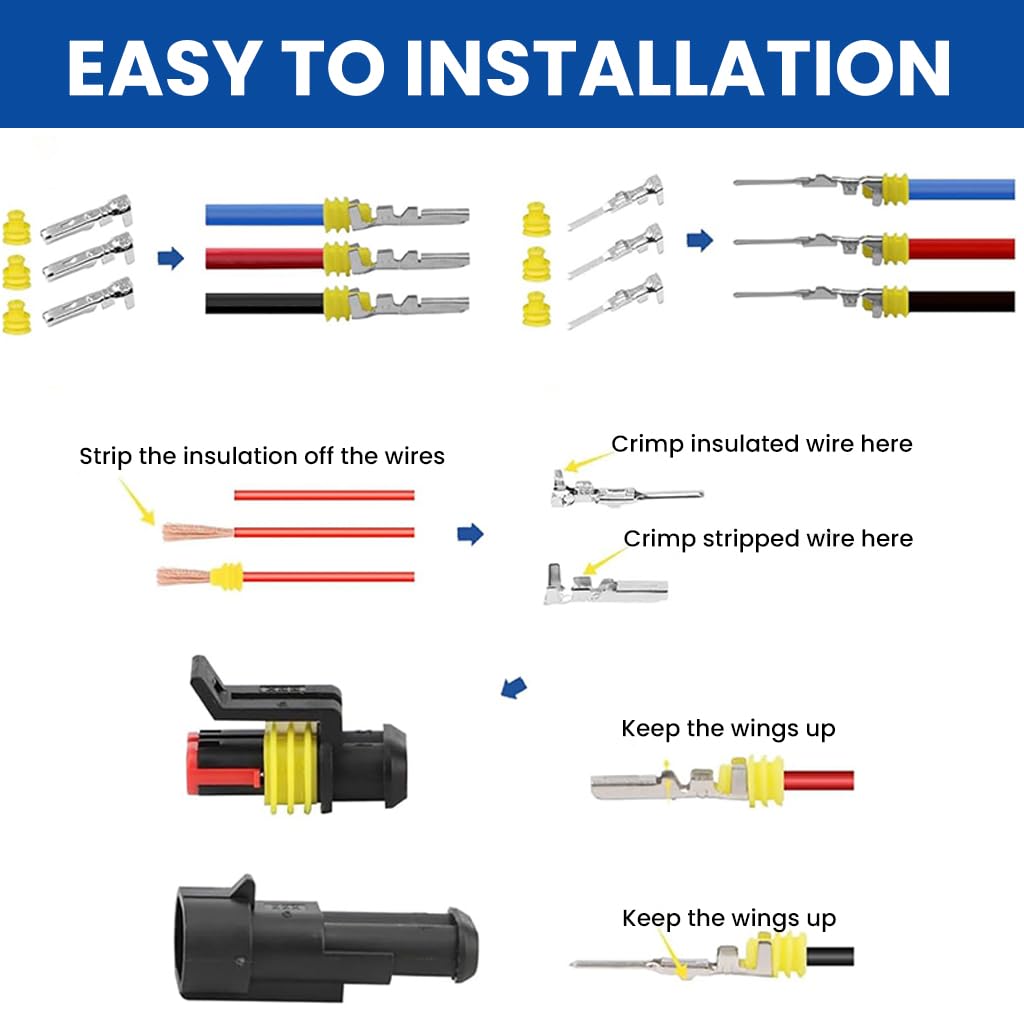 STHIRA Automotive Wire Connectors for Cars and Boats with Snap-On Mechanism | 711 Pcs 43 Sets