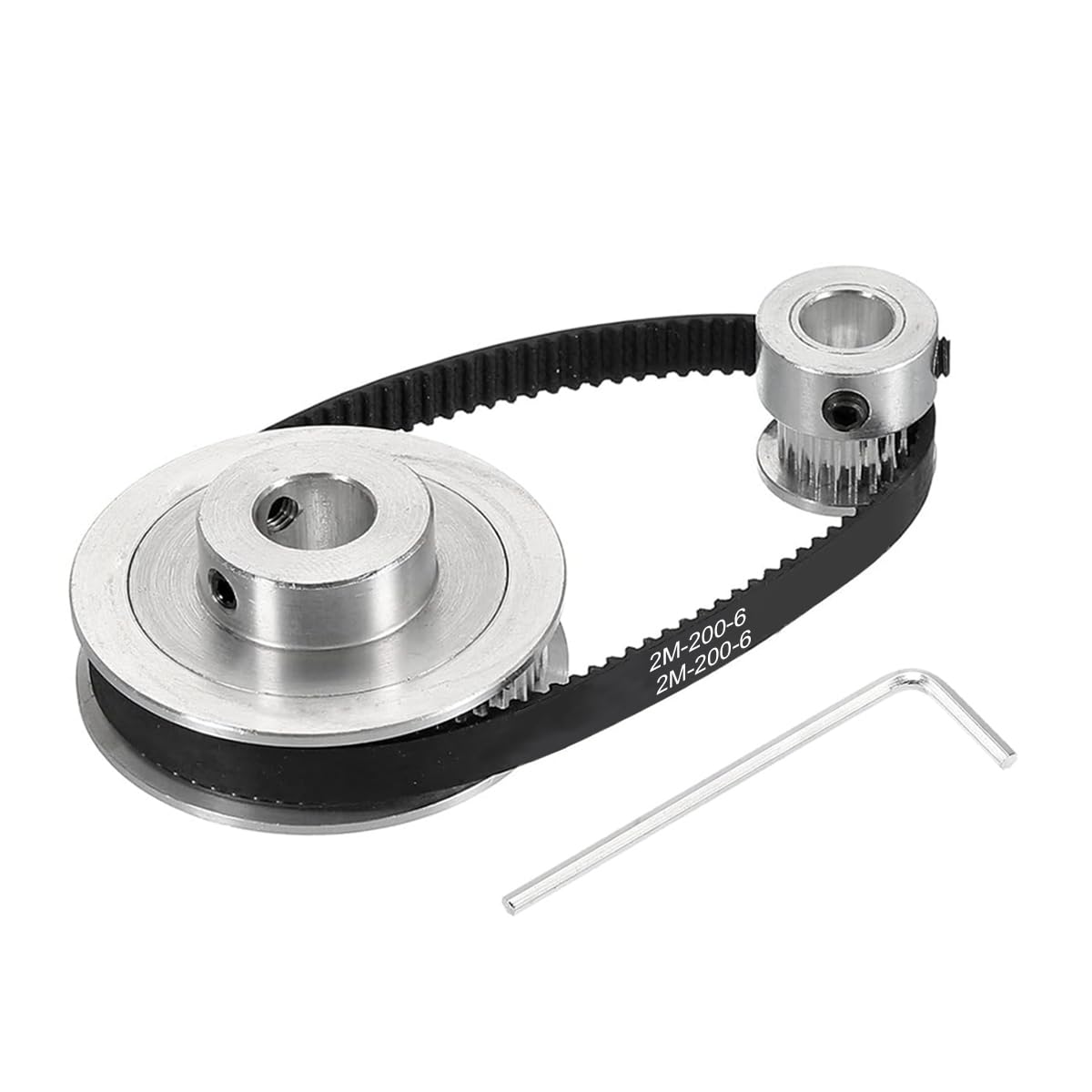 Serplex® Synchronous Wheel For 3D Printer Timing Pulley Printer Timing Gear for 3D Printer with FDM Tech 20 & 60 Teeth 8mm Bore, Aluminum Timing Pulley with Length 200mm x6mm Belt