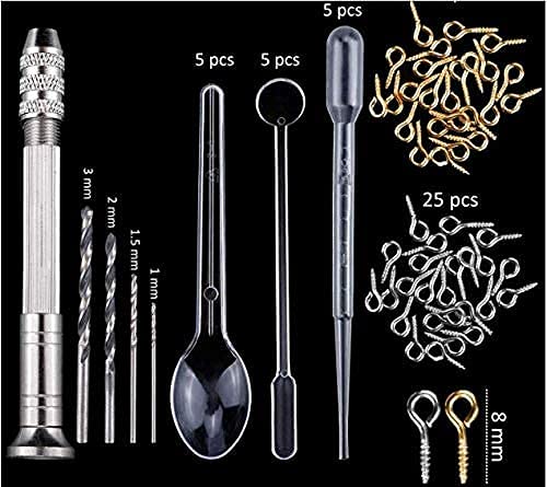 HASTHIP Silicone Resin Art Kit for Jewelry Making with 109 Pcs Molds and Tools | Reusable Transparent Silicone Set