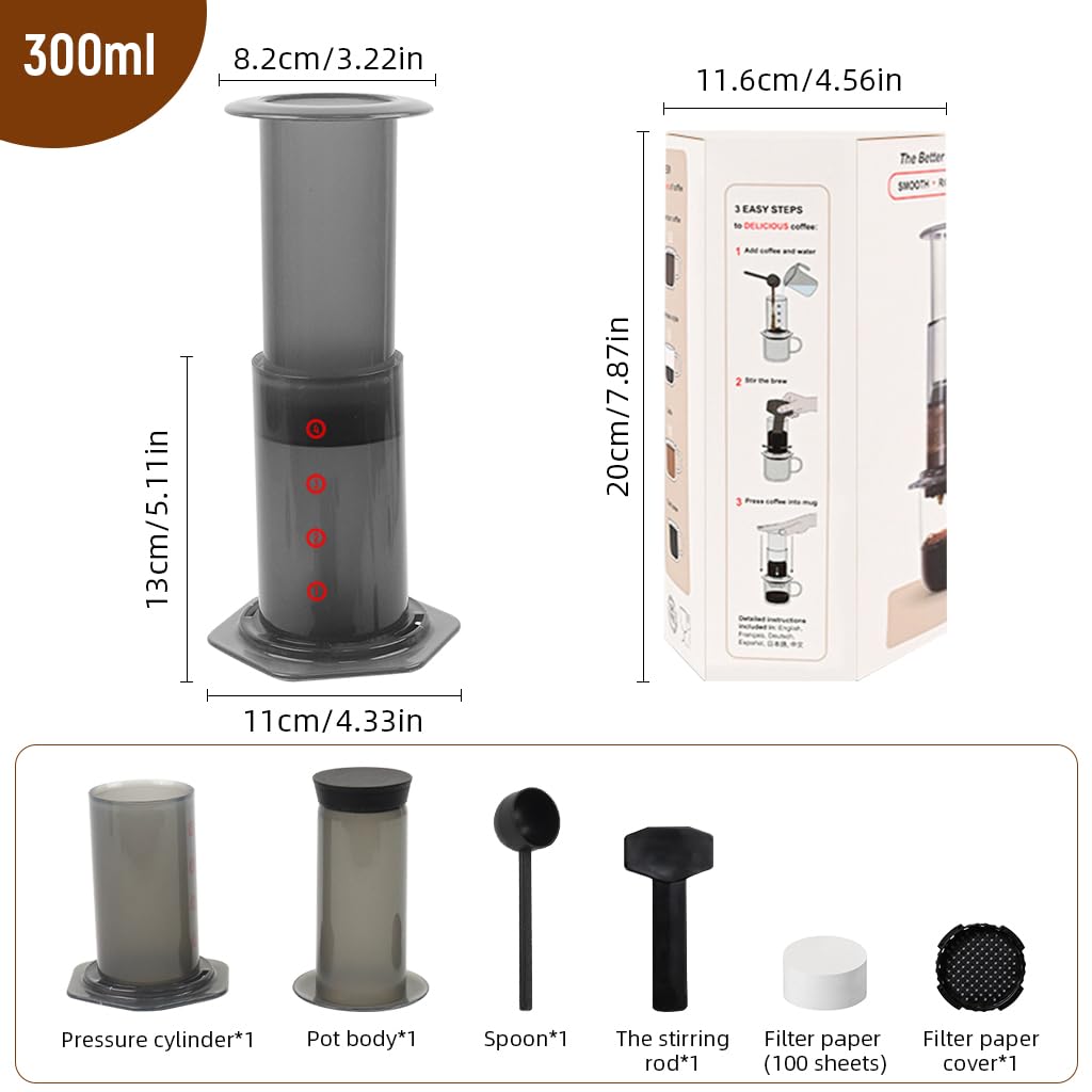 Supvox Coffee Maker for Travel and Camping with 4 Stage Brewing System | Heat Resistant PP