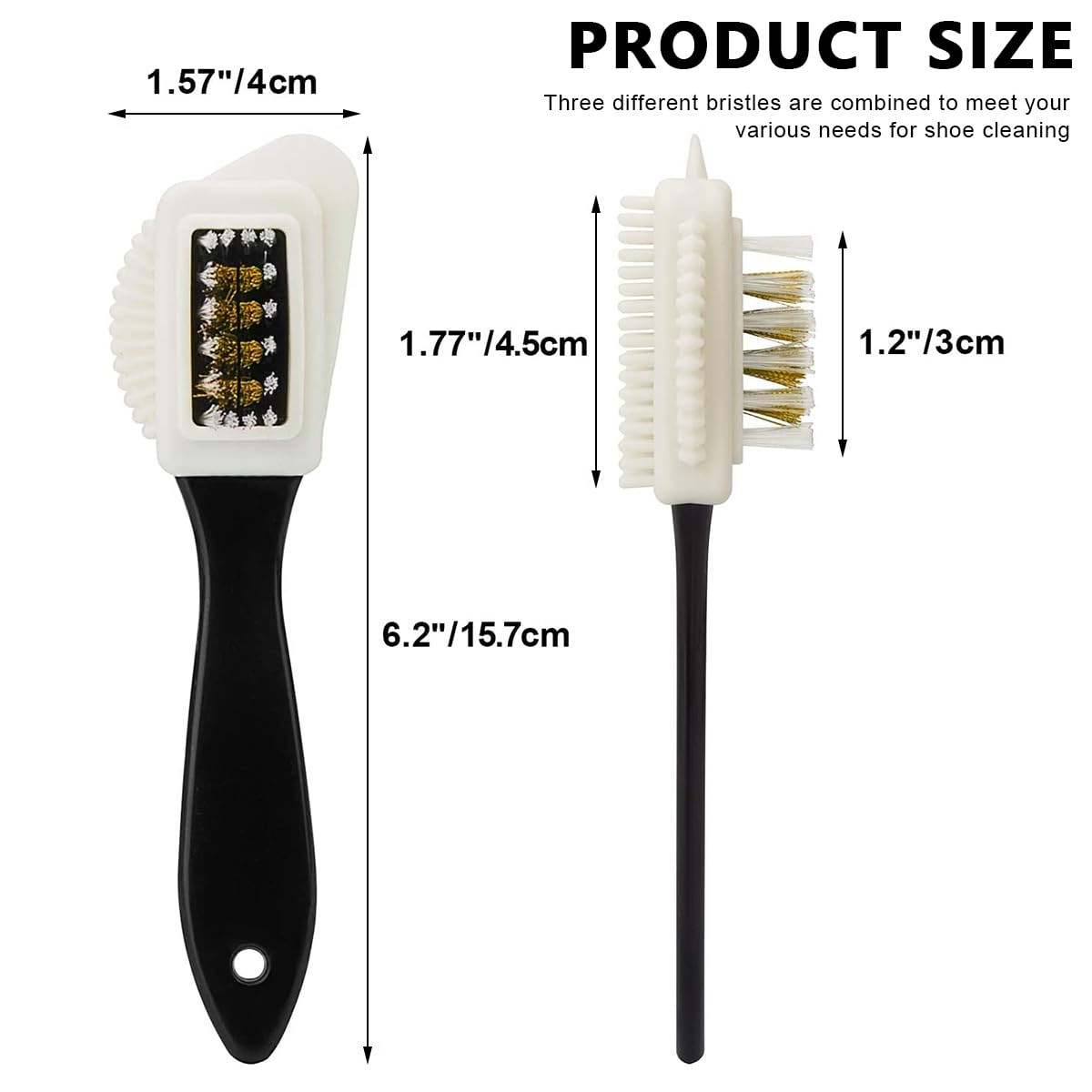 HASTHIP 3 in 1 Suede Shoe Cleaner Brush for Boots with Brass and Nylon Bristles | Hangable Design