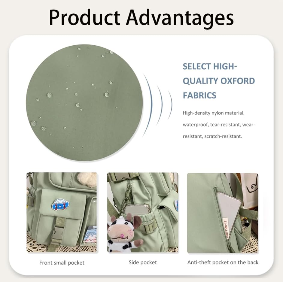 Zibuyu Backpack for School and Travel with Multi Pocket Laptop Sleeve | Waterproof Black Bag