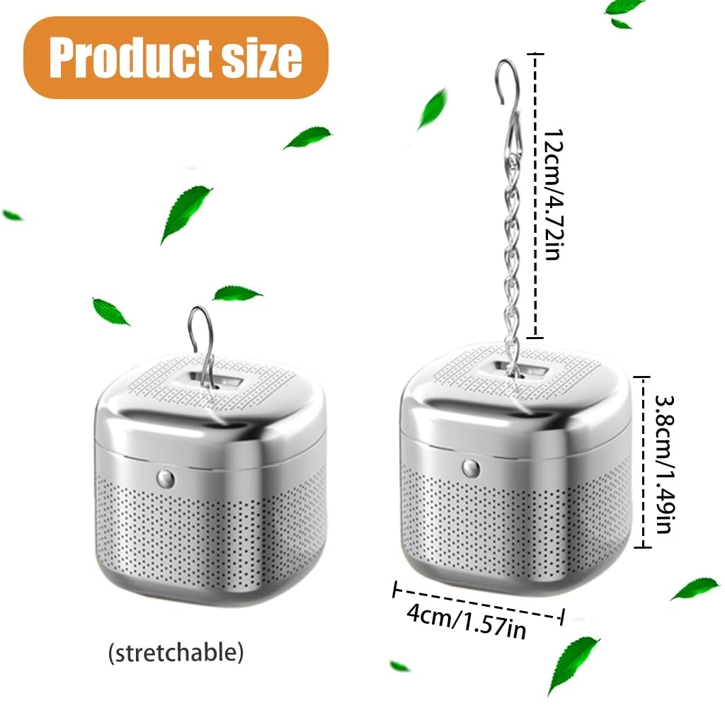 Supvox® Tea Infuser Cube with Hook Chain Cube Tea Strainer Fine Mesh 304 Stainless Steel Tea Infuser for Loose Tea, Chamomile, Green Tea Loose Leaves Small Strainer for Teapots, Cups, Mugs, 4x4x3.8cm