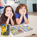 PATPAT® Poke-mon Binder, Trading Cards Collector Album for 120 Poke-mon Cards Cartoon Prints Bag Poke-mon Cards Binder Poke-mon Collection Cards Pack Bag Gift for Kids Boys Girls-Pika (No Cards)