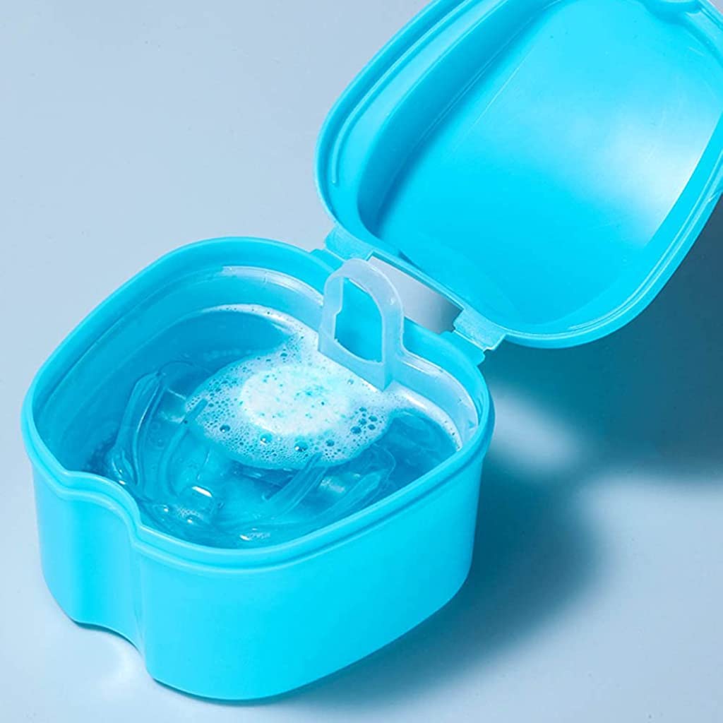 ZIBUYU Denture Box Case for Retainers and False Teeth with Strainer 2 PCS | Medical Grade PP