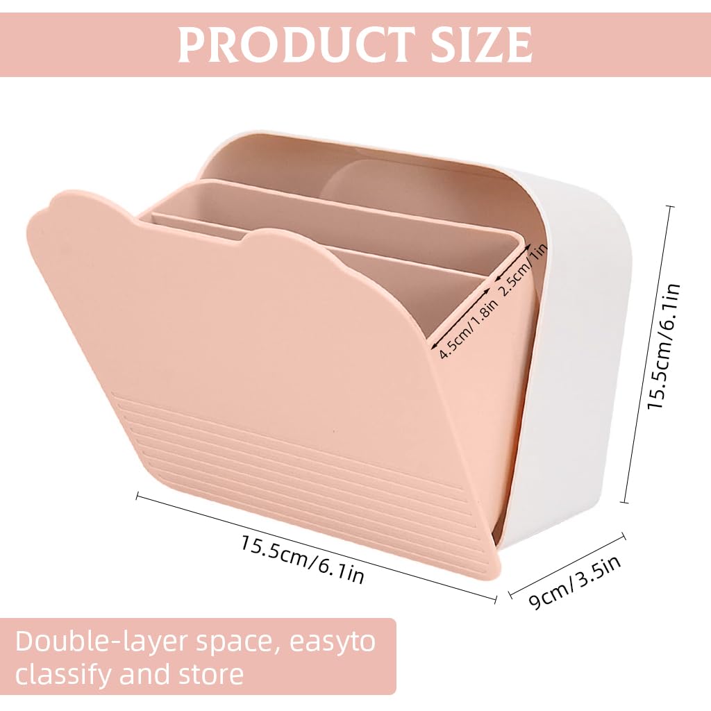 HASTHIP Sanitary Napkin Storage Container with Dual Compartments 6x6x3.5 in Plastic Box | Pink Bathroom Organizer for Women