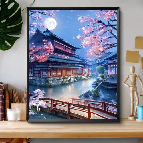 HASTHIP® Paint by Number for Adults Canvas Landscape DIY Painting Kits with Brushes and Acrylic Paint Home Wall Decor 40 x 50cm 2 PCS