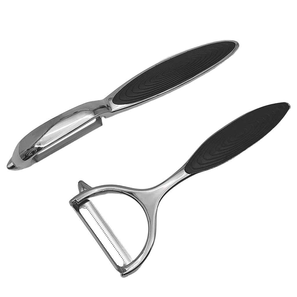 HASTHIP® Y-Shaped and I-Shaped Stainless Steel Peelers, with Ergonomic Non-Slip Handle & Sharp Blade, Good Sturdy (2PCS)