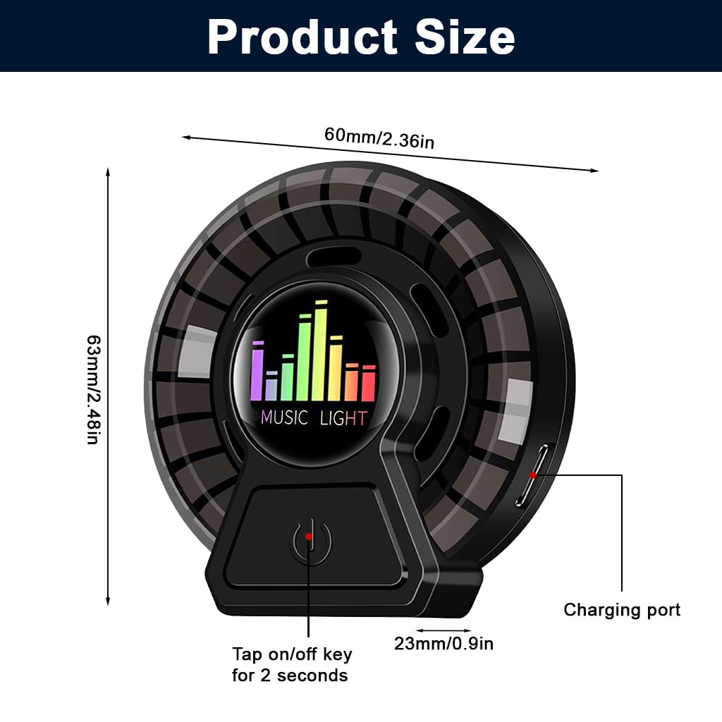 STHIRA Car LED Air Freshener for Interior Decoration with Music Sync RGB Light | USB Rechargeable Aromatherapy Diffuser