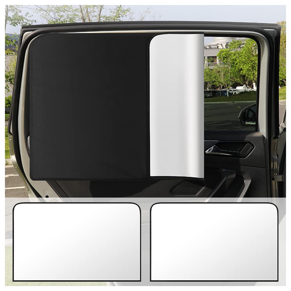 STHIRA Car Window Sun Shade for UV Protection 31x19.6 in featuring 10 Magnetic Holders|Titanium Silver Cloth