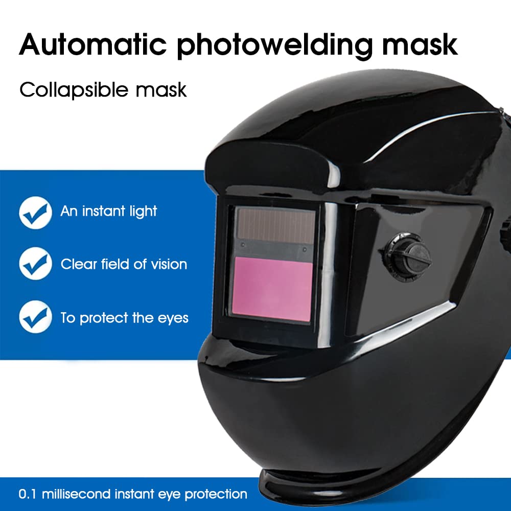 Serplex Welding Helmet Auto Darkening Solar Welding Helmet Adjustable Senstivities for ARC MMA MIG TIG Weld Hood Welding Shield Welding Mask(With 5 +2 Replaceable Lens