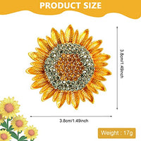 SANNIDHI® Sunflower Brooch for Women Gold Alloy Rhinestones Brooch Pin Retro Crystal Flower Saree Brooches Pins for Coat, Robe, Shawl Gift