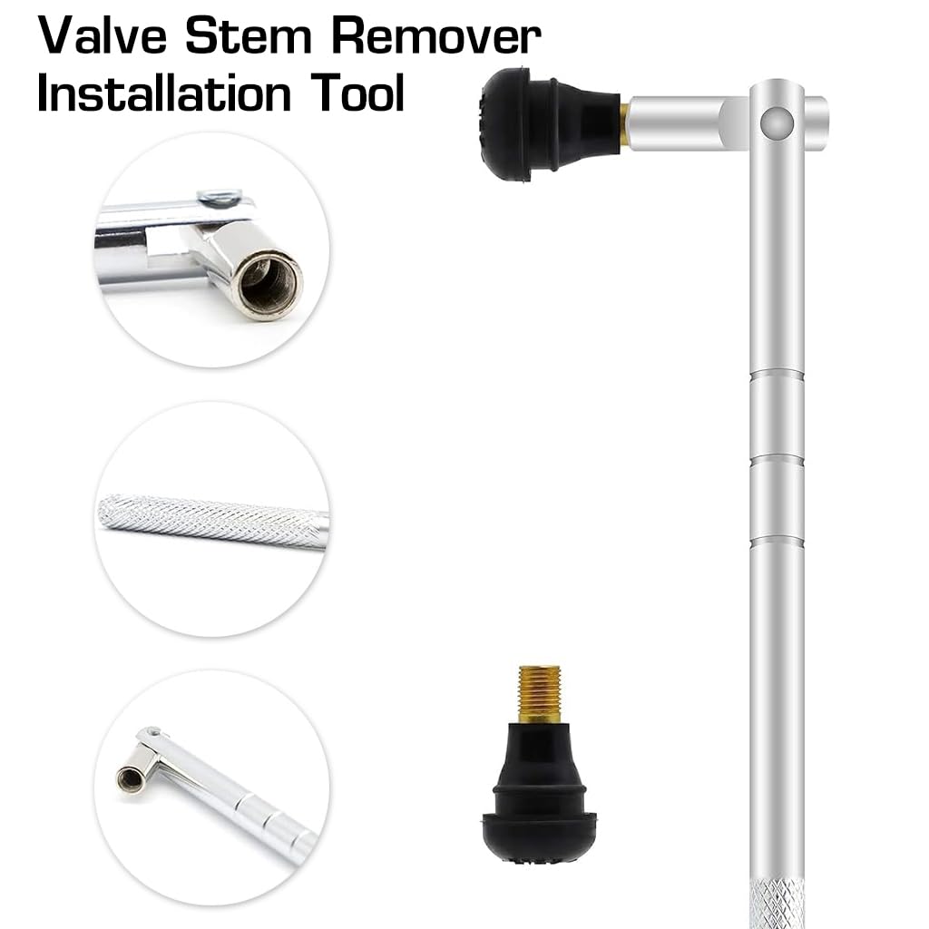 STHIRA Valve Stem Tool Kit with 40 pcs set and 4 way core remover | for car tire repair