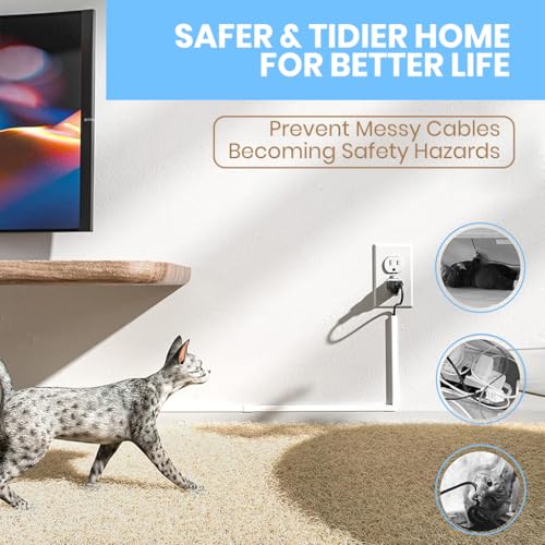 Serplex® 94in Cord Cover Kit Self-Adhesive Cable Hider Organizer Wire Covers for Cords on Wall TV Management Sliding Raceway 6xL15.7 W0.59 H0.4in 2 PCS