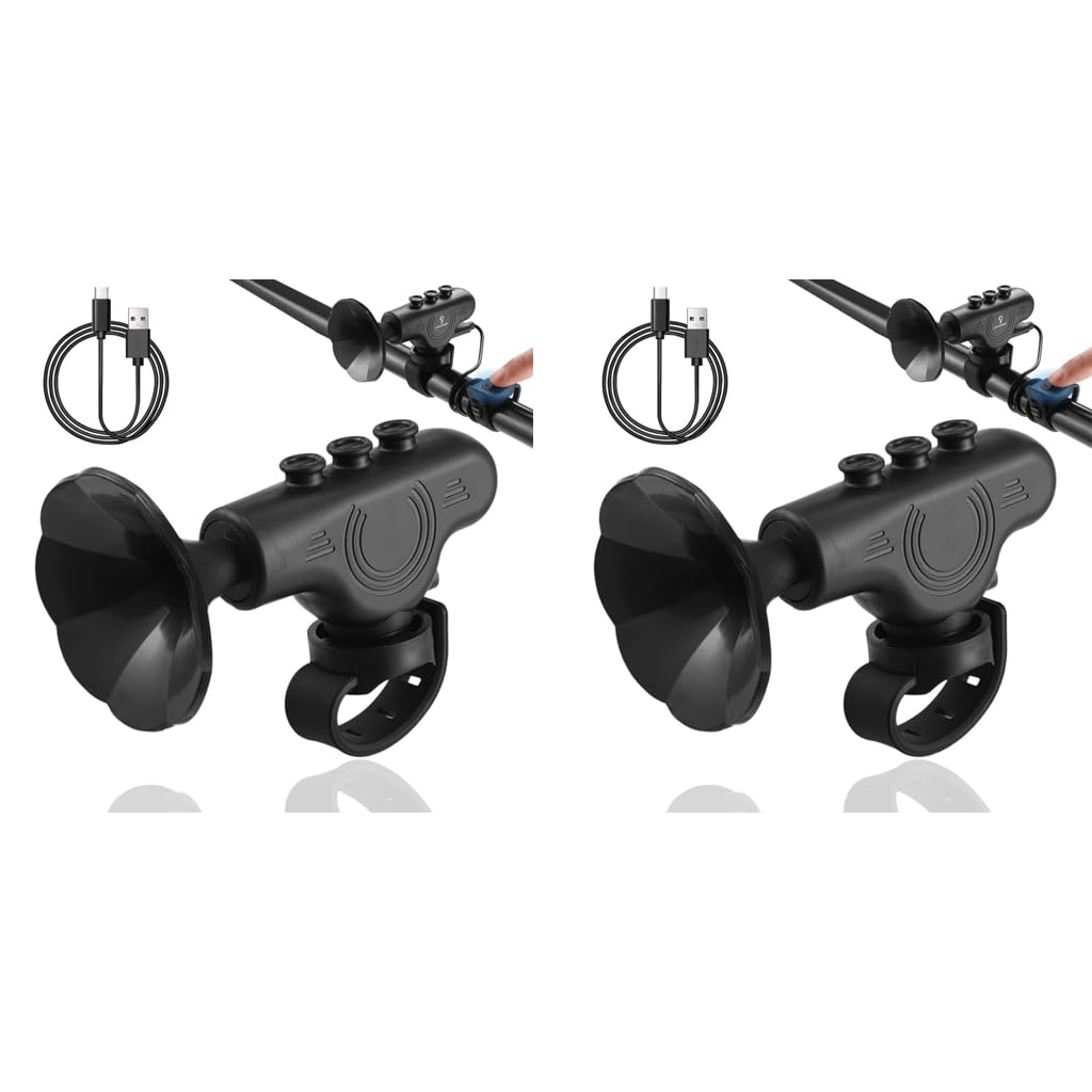 Proberos Electric Bike Horn for Bicycles and Scooters with 120db Sound and USB Recharge | 5 Switchable Ringtones