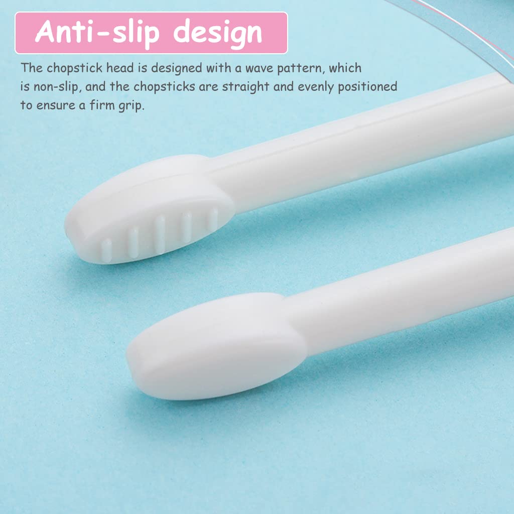 ZIBUYU Training Chopsticks for Kids Learning to Use Chopsticks Properly with 18.8cm Length | Left or Right Hand Beginners Pink Pair