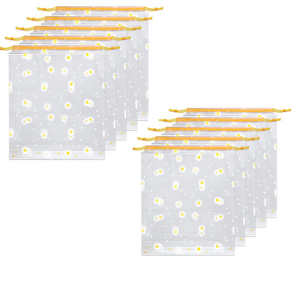 Zibuyu Clear Plastic Shoe Bags for Travel with Drawstring Closure 10PCS 30x35cm | Waterproof Storage Organizer