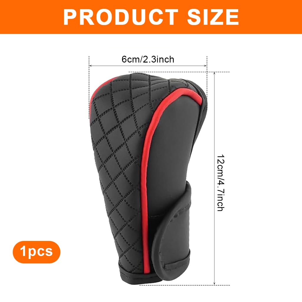 STHIRA Gear Shift Knob Cover for Cars with Anti Slip Texture and PU Leather Protection | Universal Fit