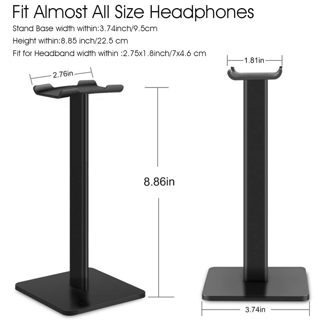 Zeitel Headphone Stand for Desktop and PC Featuring Arc-Shaped Rest 8.86 in Height | Aluminum Alloy Holder