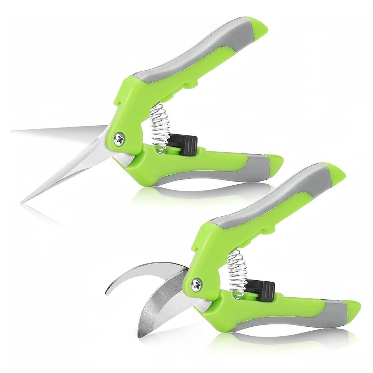 Supvox Gardening Scissor 2pcs for Potted Plants with Ergonomic Handle and Safety Lock | Stainless Steel Cutter for Home Garden