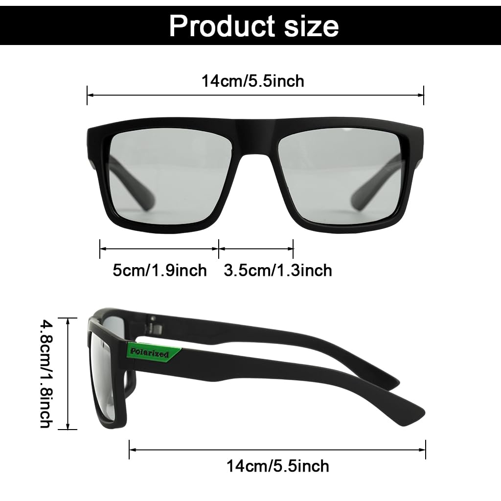 PROBEROS Sunglasses for Outdoor Activities with UV400 Polarized Photochromic Lenses | TR-90 Frame