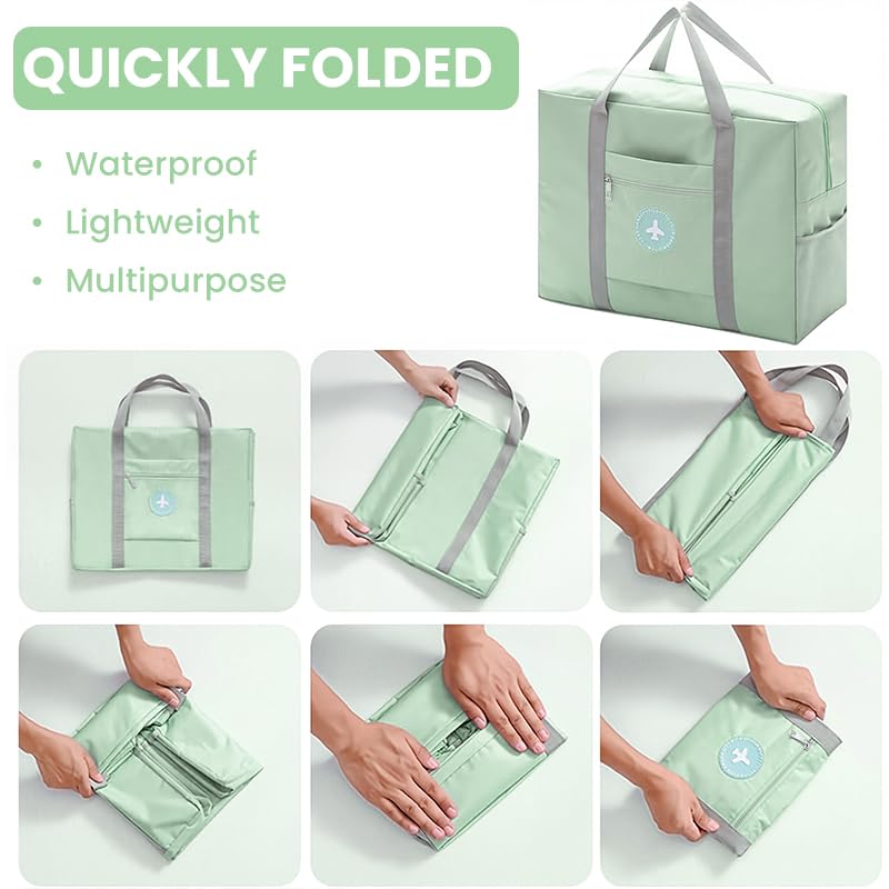 ZIBUYU Packable Travel Bag for Weekend Trips with Luggage Handle Sleeve and 45x35x17 cm Oxford Cloth Design