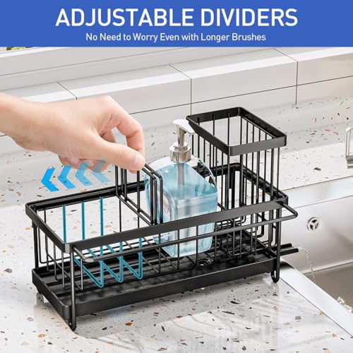 HASTHIP® Sink Organizer Countertop Kitchen Rack with Accessories Stand Sponge Holder for No-Drill 2PCS