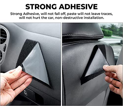 STHIRA® 2 Pcs Car Organizer Pouch Compact PU Leather Self-Adhesive Storage Bag for Seat Side, Phones, Keys, Cables, Accessories, Universal for Cars, Office, Home, Black, Red 17x12cm