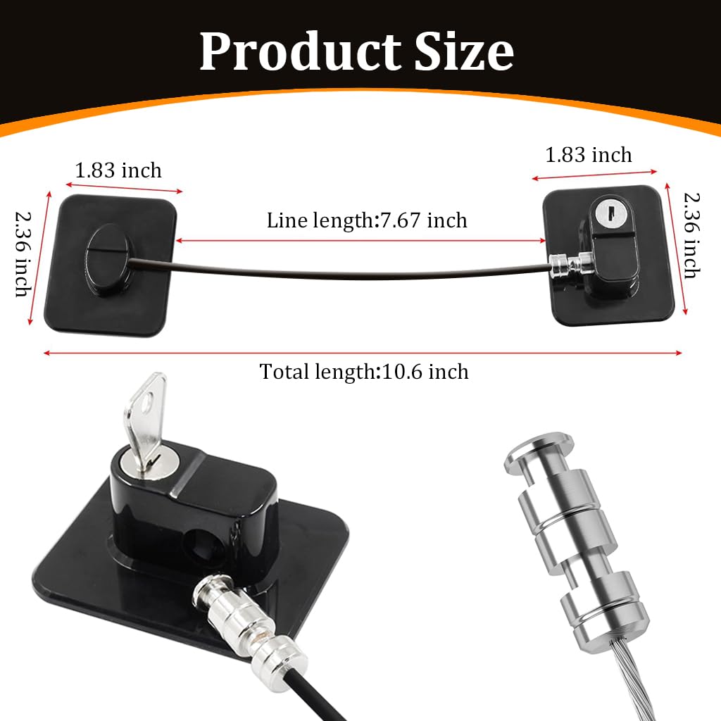 STHIRA Child Lock for Drawers and Refrigerator with Keyed Chain and Self Adhesive | 6PCS Black Stainless Steel Safety Device
