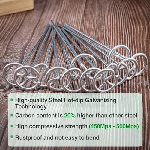 HASTHIP® 90PCS Garden Landscape Staples for Securing Fabric Outdoor Heavy Duty Tent Stakes Multi Camping Windproof Nails Hard Steel Ground Pegs