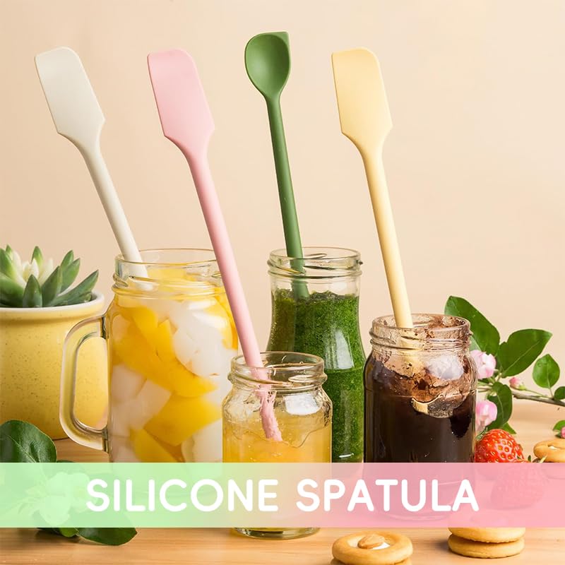 Supvox Kitchen Spatula Set 4Pcs for Baking with Dual‑Head Design and BPA‑Free Silicone 10 in | 4 Color Options