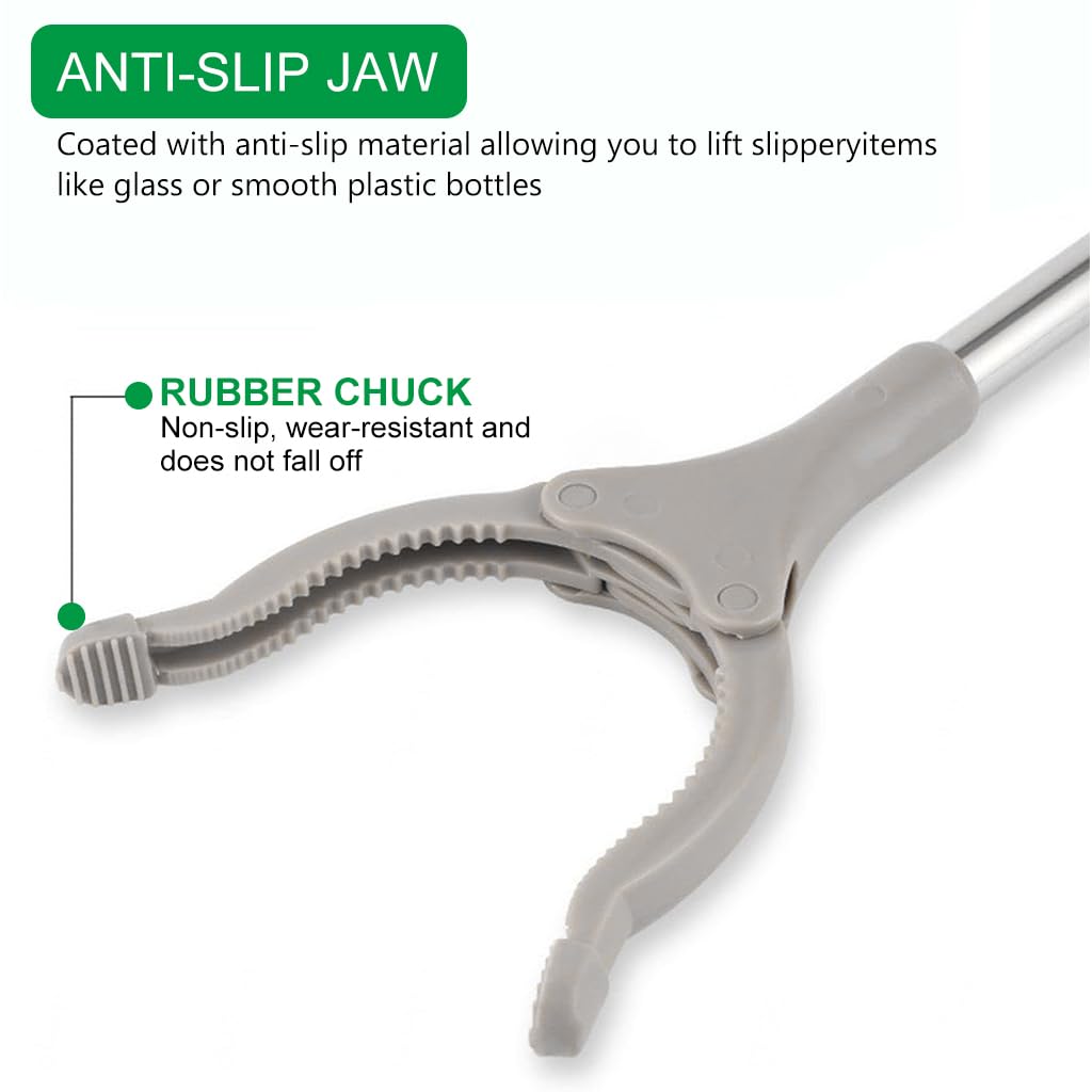 HASTHIP Reacher Tool for Litter Pick Up with 33 in Anti Slip Clamp and Ergonomic Handle | Assistive Device for Elderly