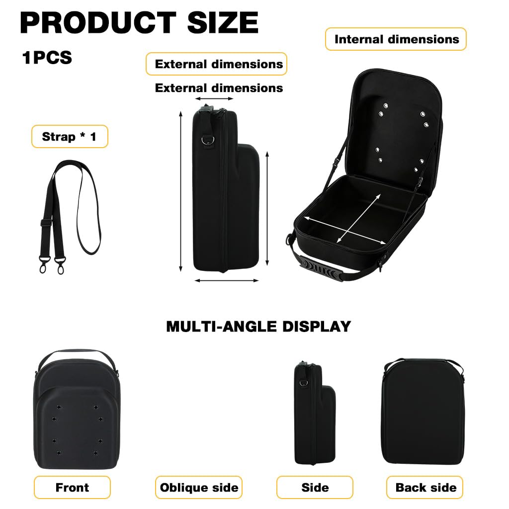 HASTHIP Cap Organizer Bag for Travel with Ventilated EVA Hard Case 4–6 Cap Capacity 33x23x14cm