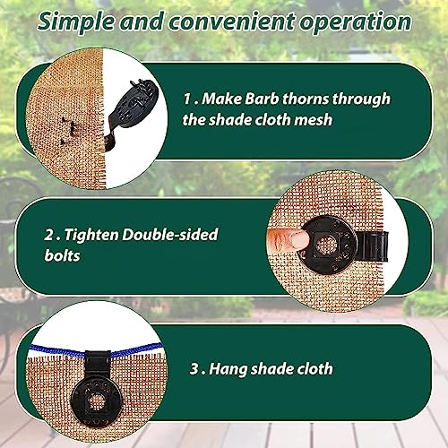Optifit® 30pcs Black Shade Net Clips, Universal PE Plastic Fixing Clamps for Sunshade, Bird Netting, Garden & Agriculture Mesh Cover, UV Treated, Secure Snap Grip, Easy Install, Multi-Use Pack
