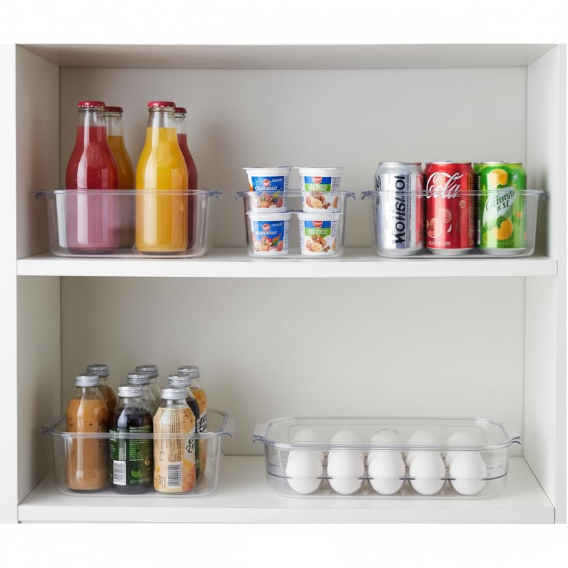 ZIBUYU KitchenCraft Egg Holder for Fridge Storage with Clear Plastic Design | Kitchen Organizer