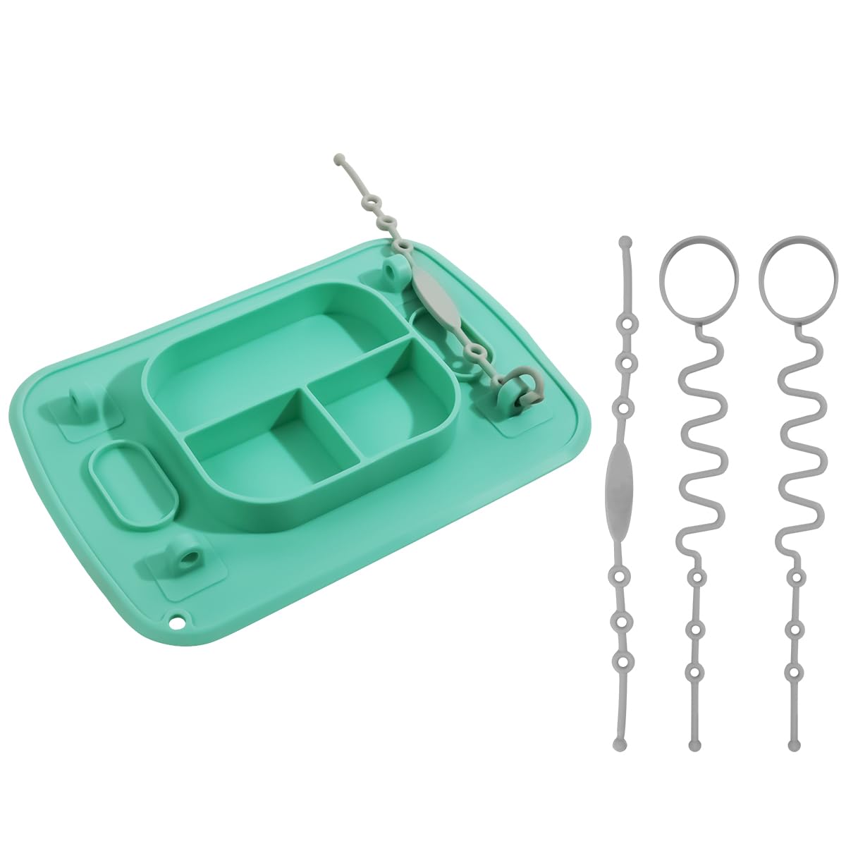SNOWIE SOFT Silicone Baby Feeding Set for Mess‑Free Meals with 3‑Compartment Suction Plate | BPA‑Free Easy‑Clean Design