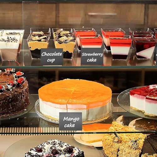 Climberty® 36PCS Reuseable Price Display Stands 4 x 3 Chalkboard Stand for Displaying Dish Name with White Marker Wipe Cloth Versatile Small Stand Buffet Party Bakery