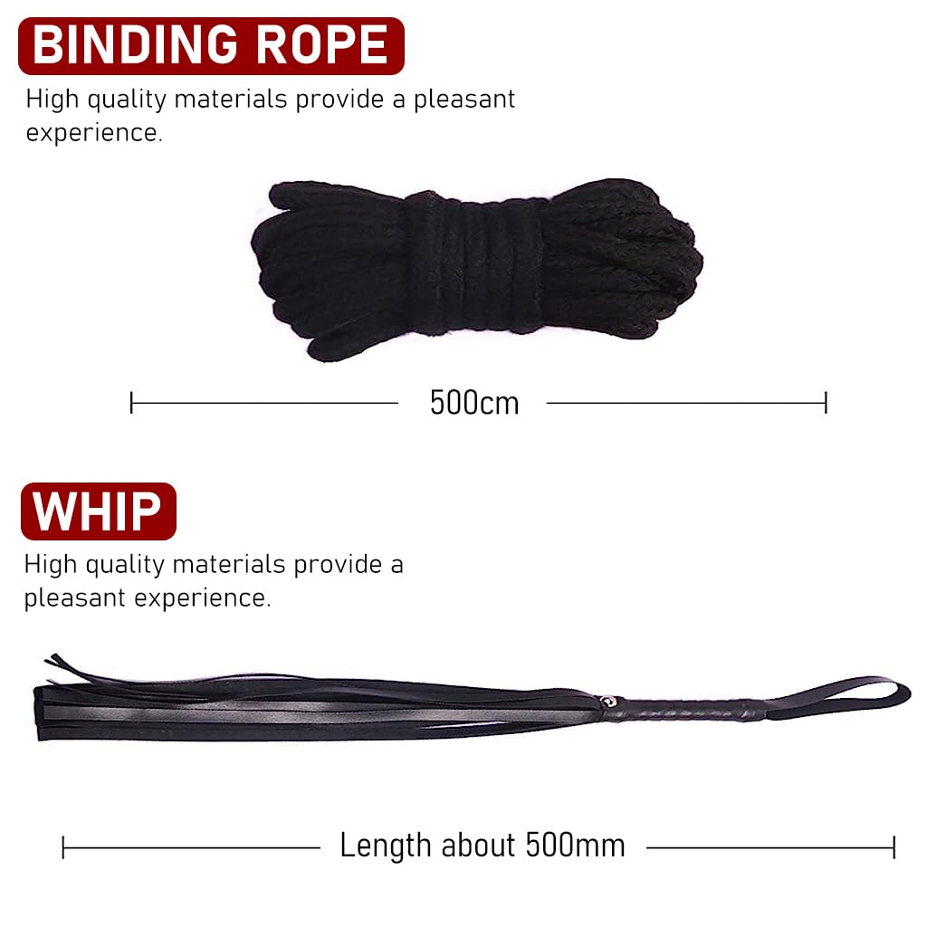 Zibuyu Wrist Accessories Kit with Ankle Ties and Eye Masks for Night Games | 9pcs Set