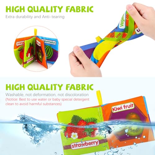 SNOWIE SOFT® 18PCS Cloth Books for Babies 0 to 3 Year 6-Theme Toy Sensory Book 6-12 Month Non-Toxic Early Education Touch and Feel Crinkle Toys for Toddler