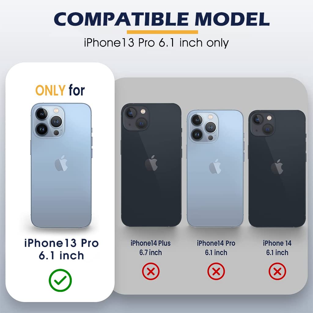 ZORBES Phone Case for iPhone 13 with Sliding Camera Cover and Ring Kickstand | TPU Shockproof Protection