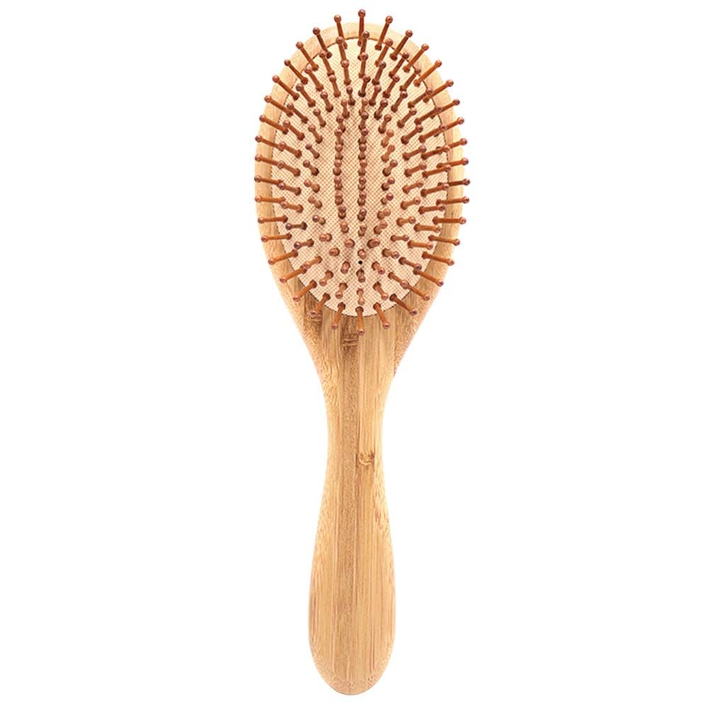 ZIBUYU Natural Bamboo Hair Brush for Women and Men featuring Airbag Scalp Massager | Ergonomic Anti Static Wooden Comb